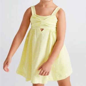 Mayoral white and yellow striped sundress size 3.
